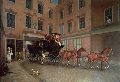 The Departure of the Diligence from Southampton by English School